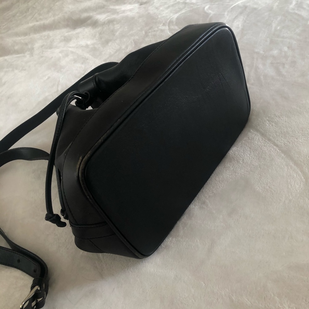 GOLD PFEIL/ black leather drawstring bucket bag - Picture 8 of 11
